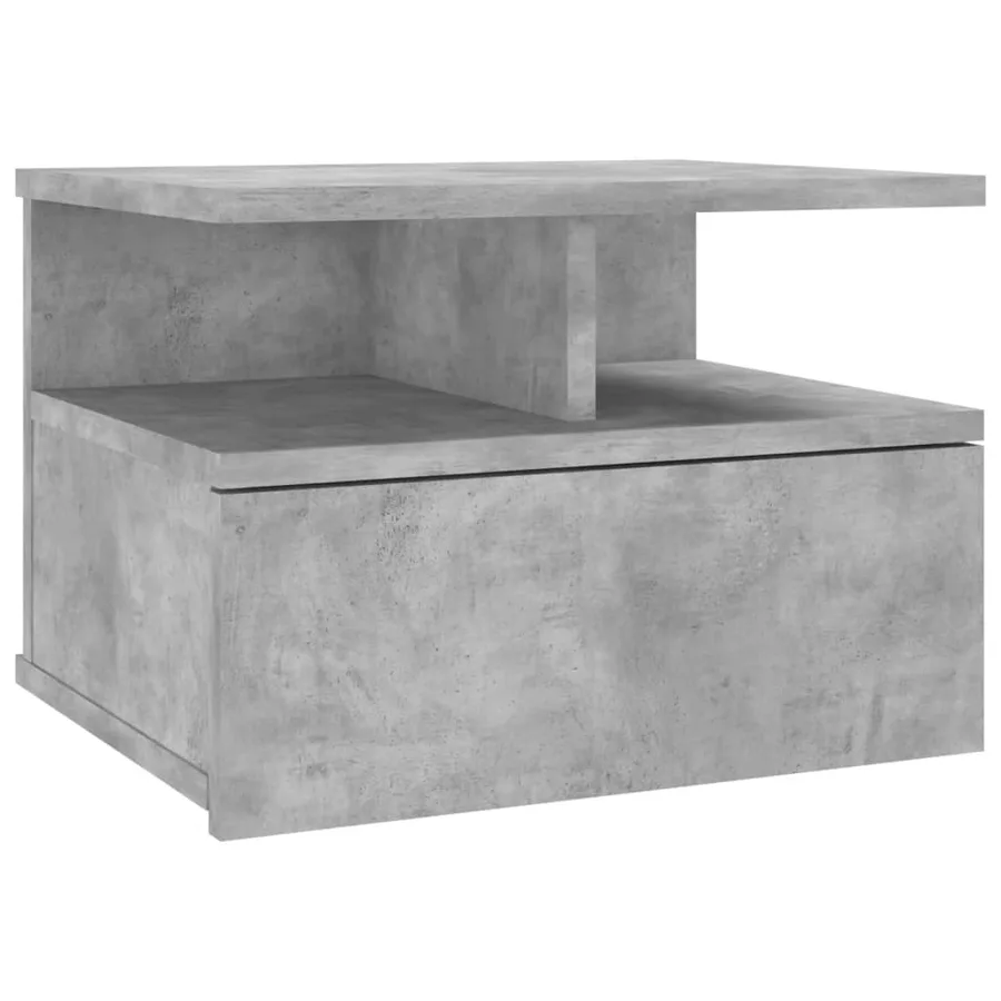 Tables de chevet flottantes 2 pcs Gris béton Bois d'ingénierie - 4