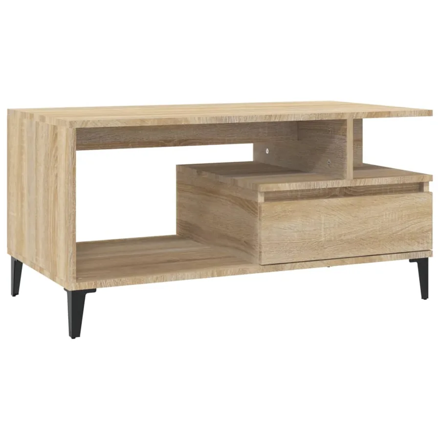 Table basse Chêne sonoma 90x49x45 cm Bois d'ingénierie - 2