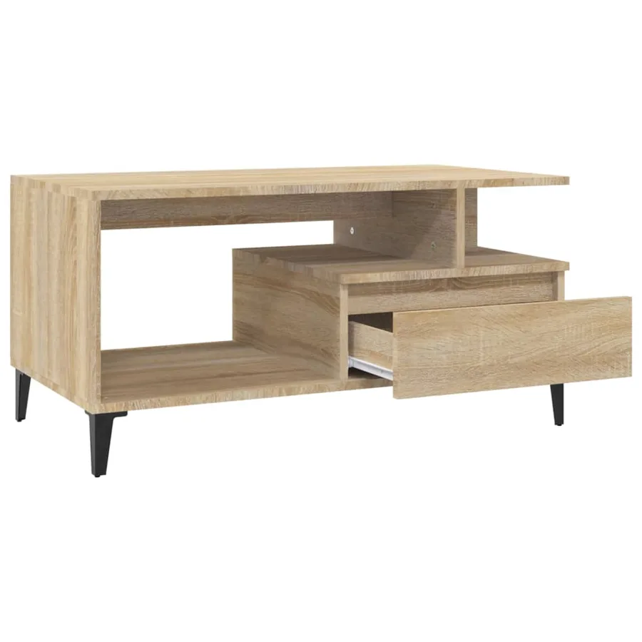 Table basse Chêne sonoma 90x49x45 cm Bois d'ingénierie - 6