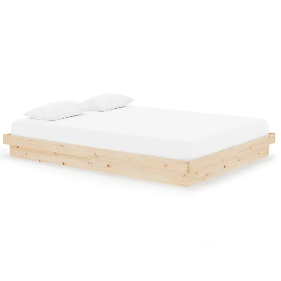Cadre de lit sans matelas bois massif - 2
