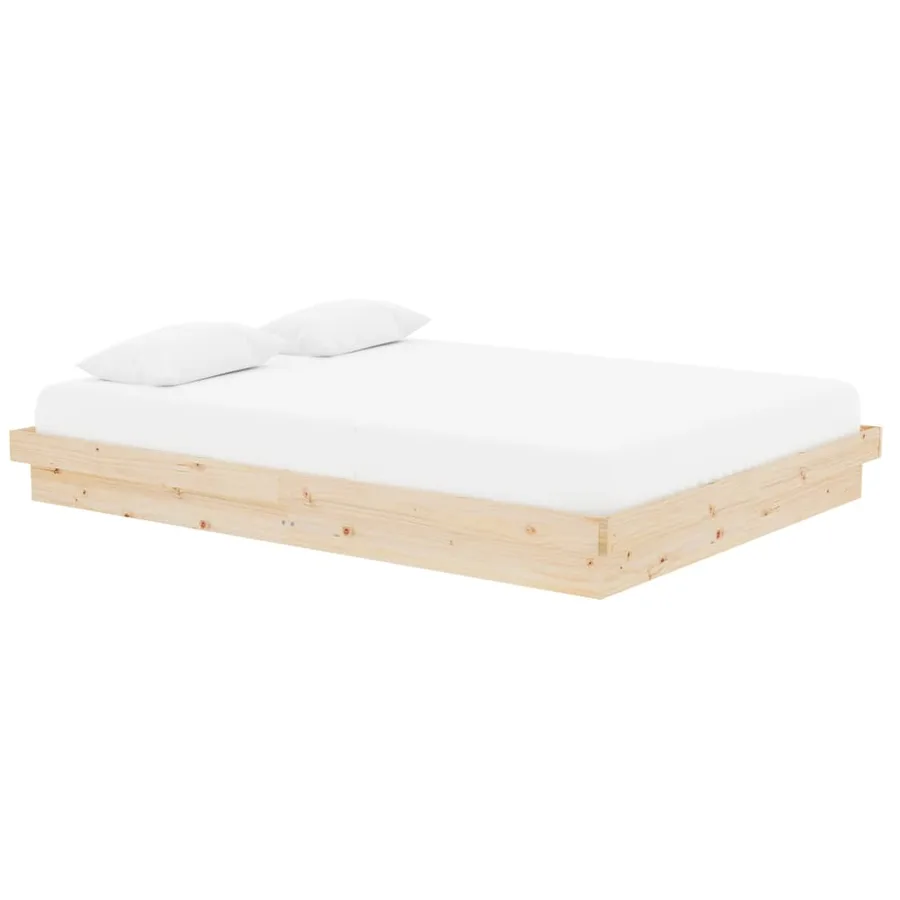 Cadre de lit sans matelas bois massif - 3