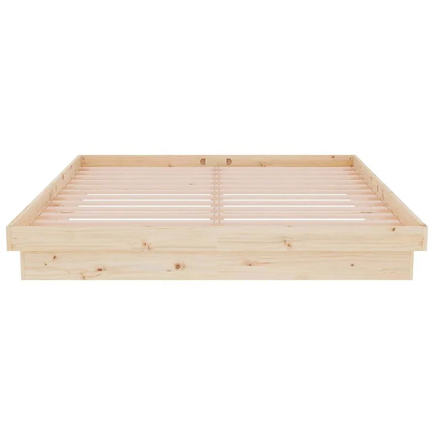 Cadre de lit sans matelas bois massif - 5