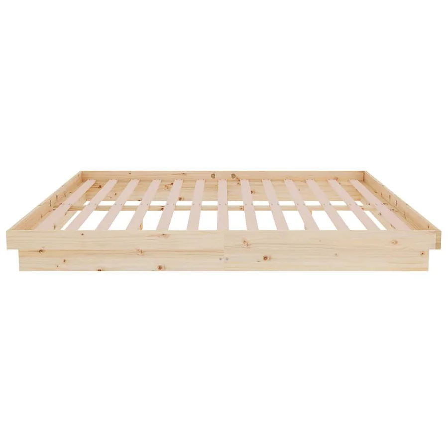 Cadre de lit sans matelas bois massif - 6