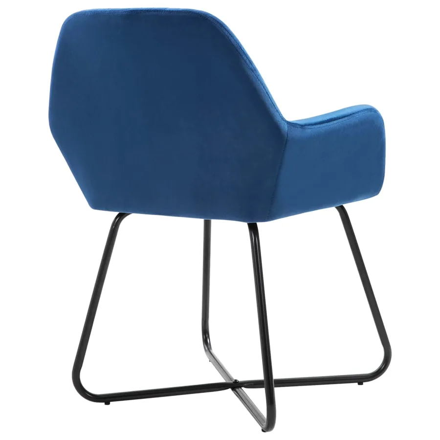 Chaises à manger lot de 2 Bleu Velours - 5