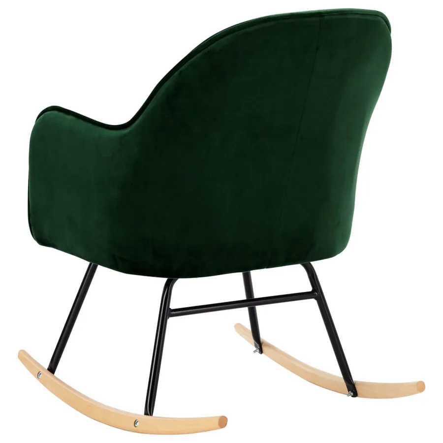 Chaise à bascule Vert foncé Velours - 5