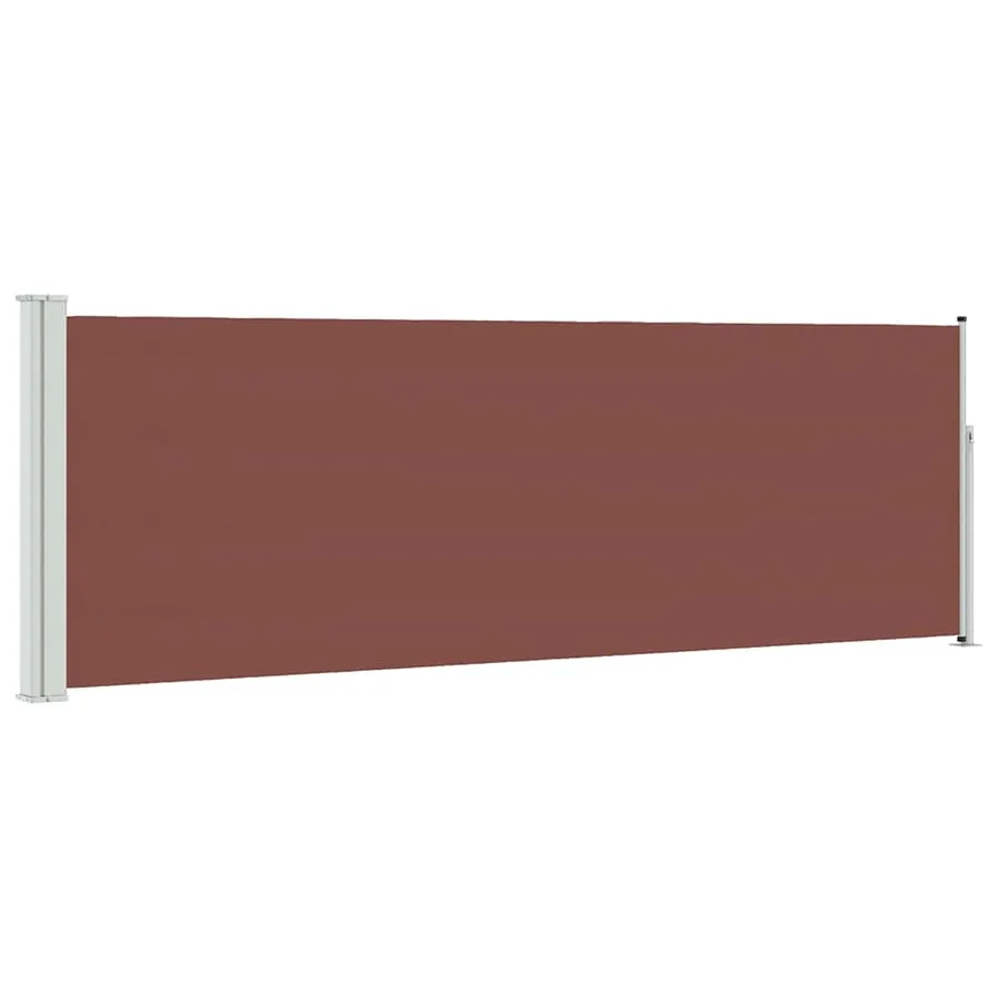 Auvent latéral rétractable de patio 100x300 cm Marron - 2
