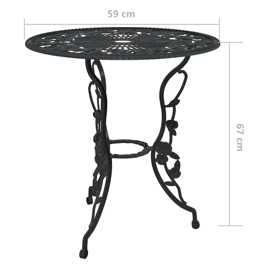Ensemble de bistro 3 pcs Aluminium coulé Noir - 8