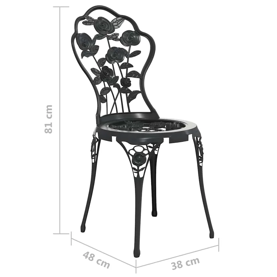 Ensemble de bistro 3 pcs Aluminium coulé Noir - 9