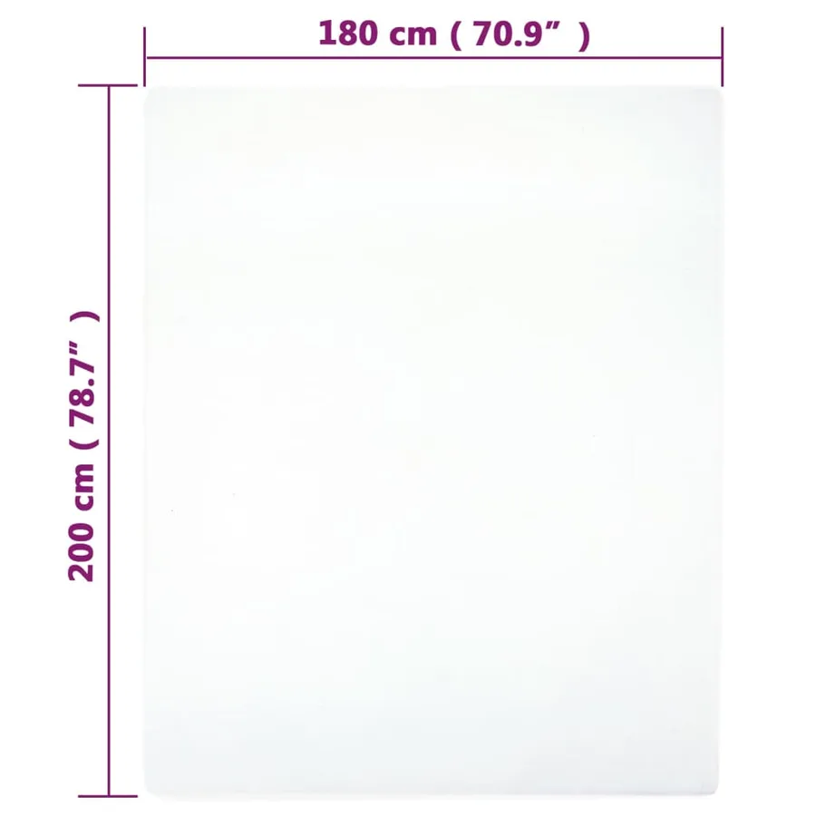 Drap-housse Jersey Blanc 180x200 cm Coton - 4