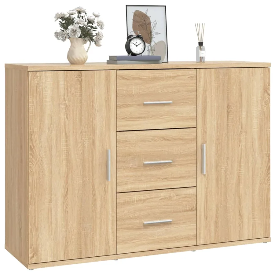 Buffet chêne sonoma 91x29,5x65 cm bois d'ingénierie - 4