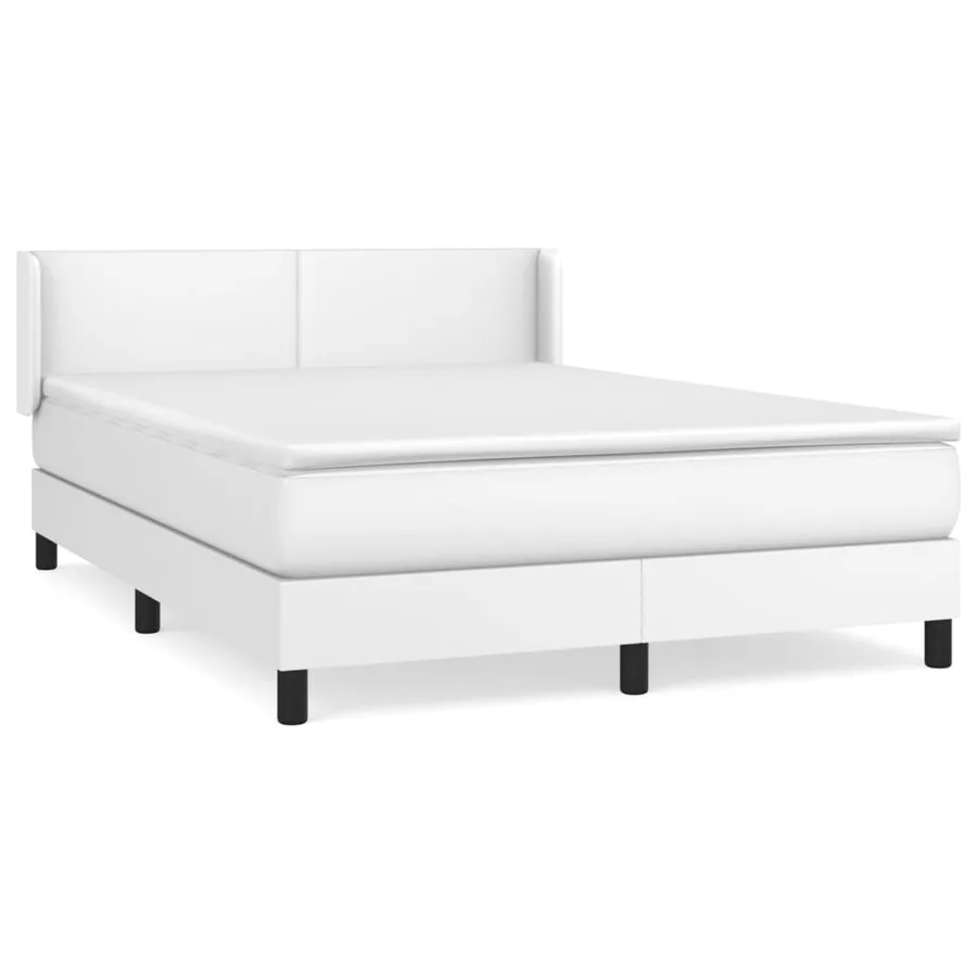 Sommier à lattes de lit avec matelas Blanc 140x200cm Similicuir - 2