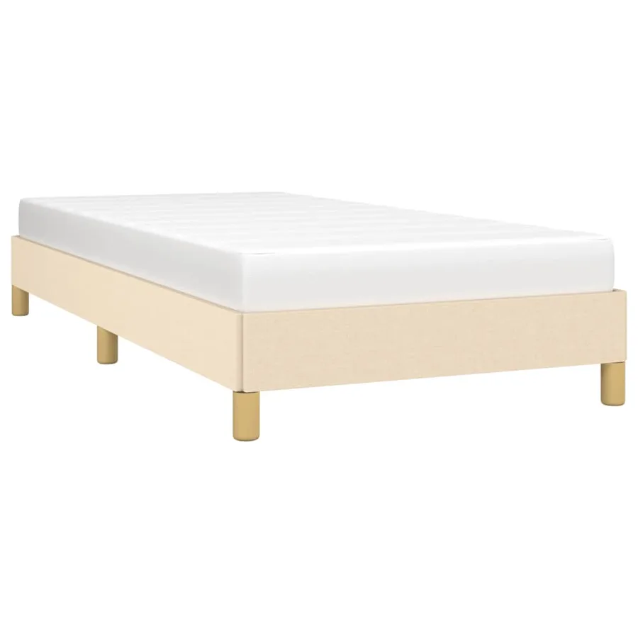 Cadre de lit sans matelas crème 90x190 cm tissu - 3