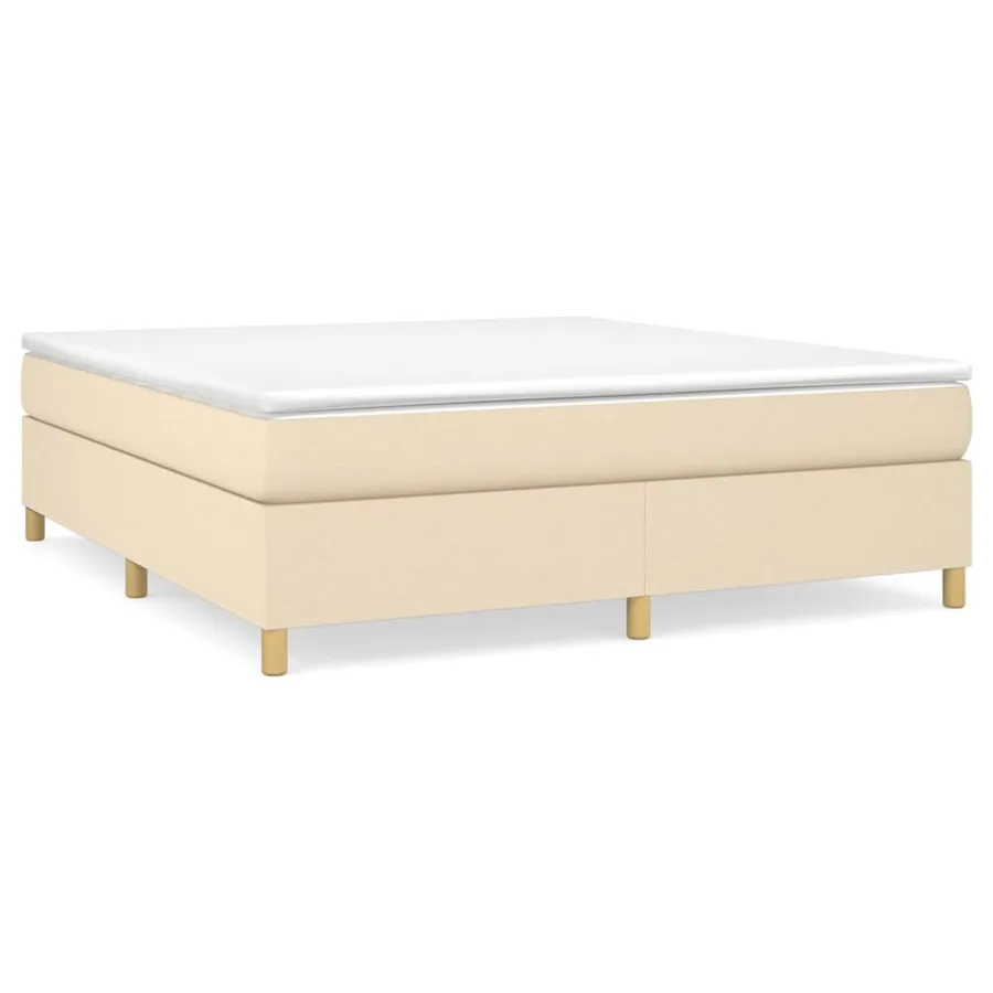 Sommier à lattes de lit avec matelas Crème 180x200 cm Tissu - 2