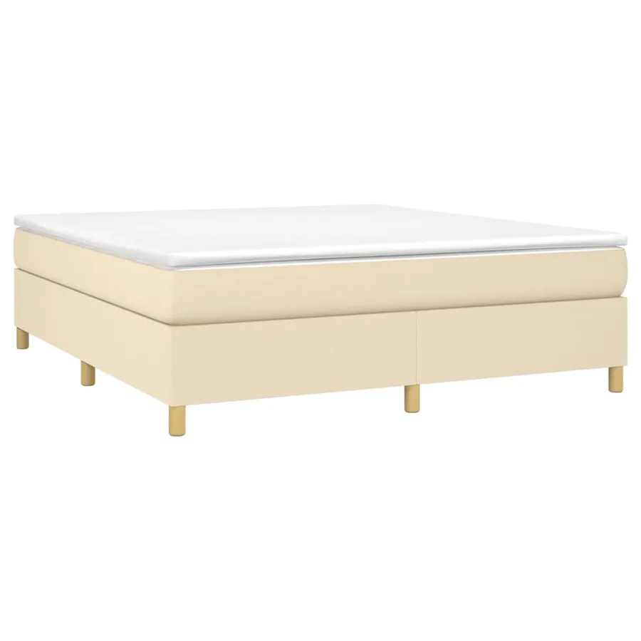 Sommier à lattes de lit avec matelas Crème 180x200 cm Tissu - 3