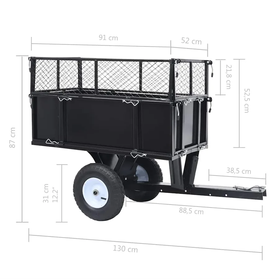 Remorque basculante pour tondeuse de pelouse Charge de 150 kg - 10