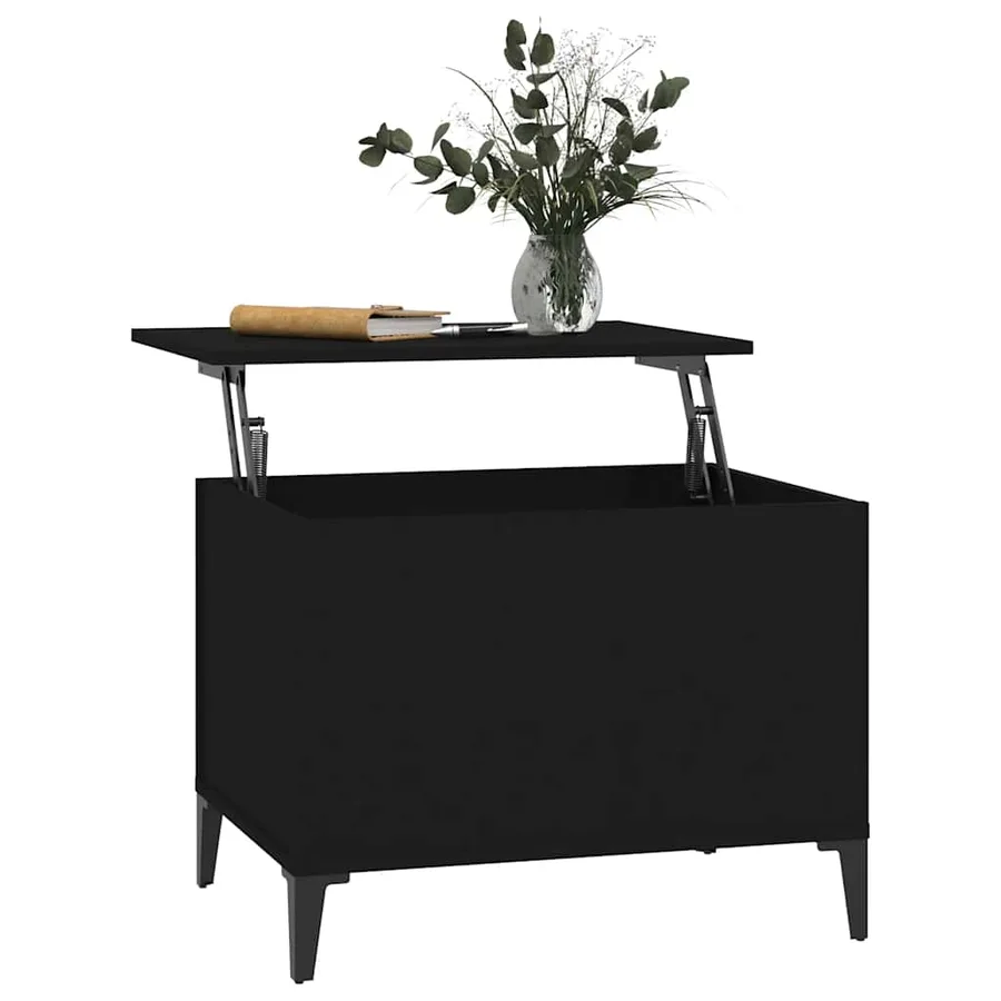 Table basse Noir 60x44,5x45 cm Bois d'ingénierie - 7