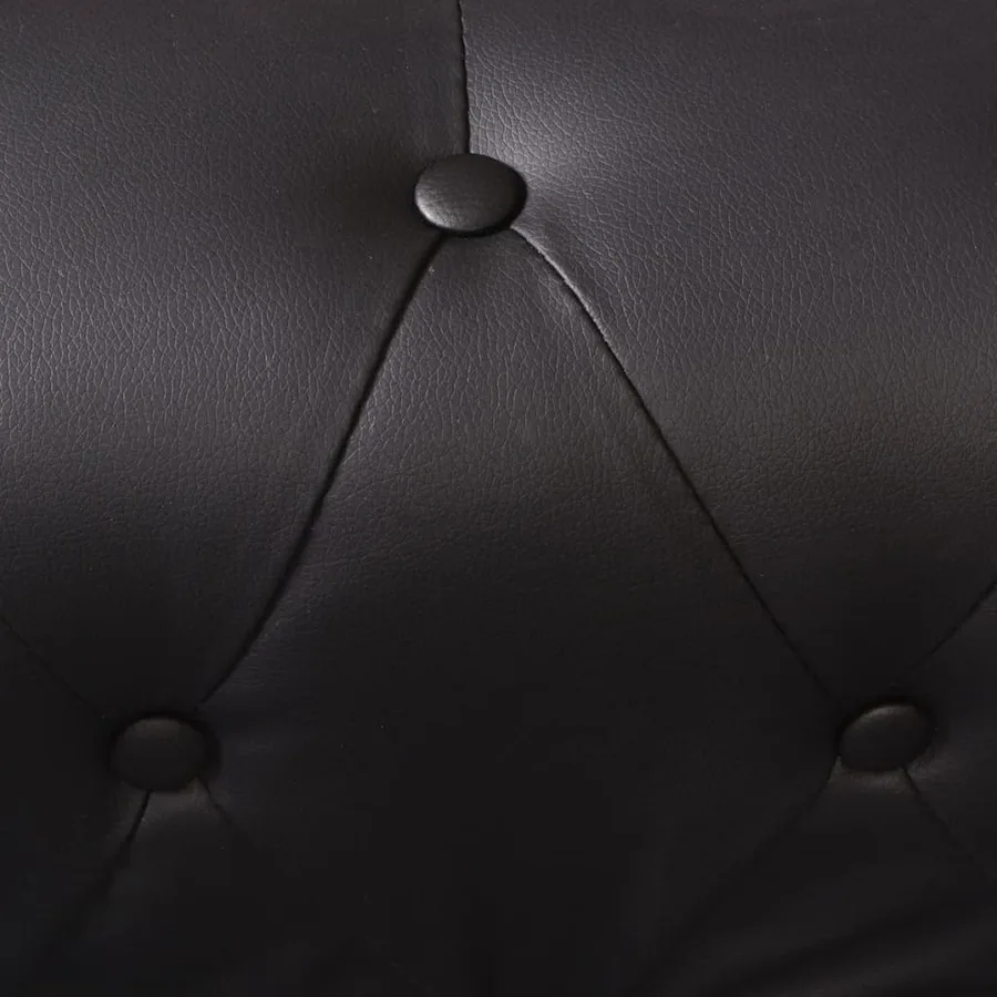 Canapé d'angle Chesterfield 6 places Cuir synthétique Noir - 6