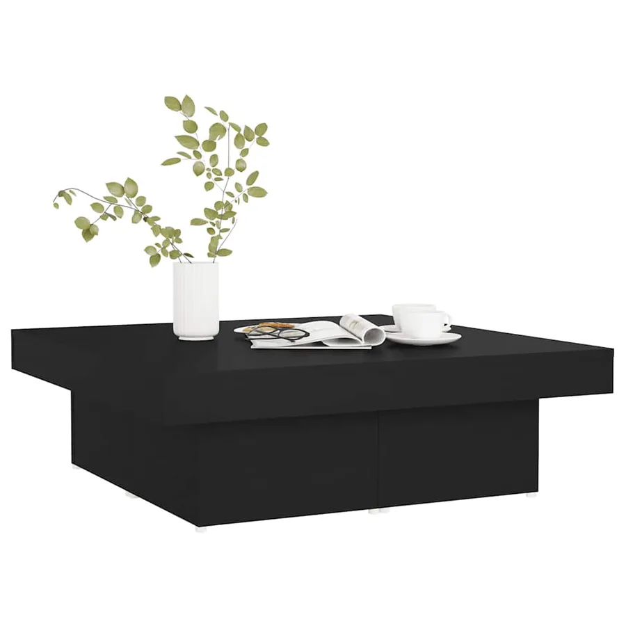 Table basse noir 90x90x28 cm bois d'ingénierie - 3