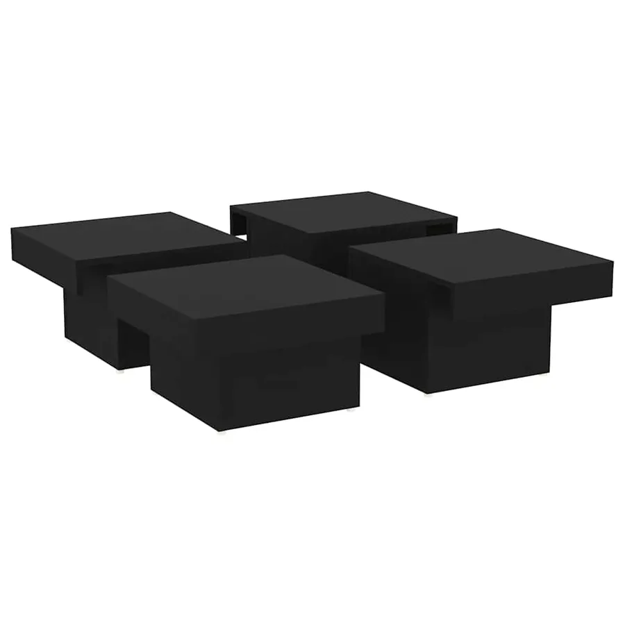 Table basse noir 90x90x28 cm bois d'ingénierie - 4