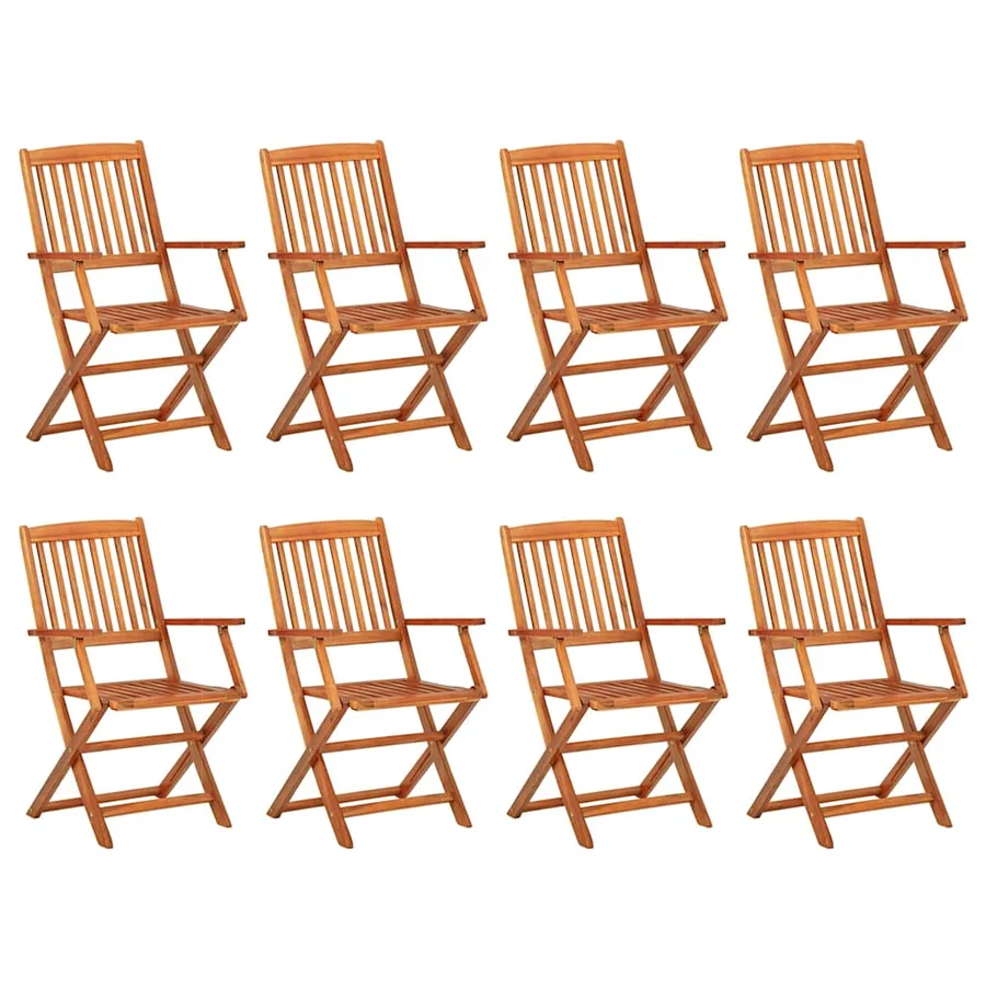 Ensemble à manger de jardin 9 pcs bois massif d'acacia - 3