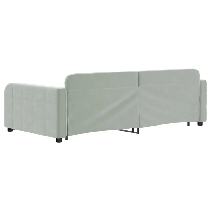 Lit de jour avec gigogne sans matelas gris clair 100x200 cm - 5