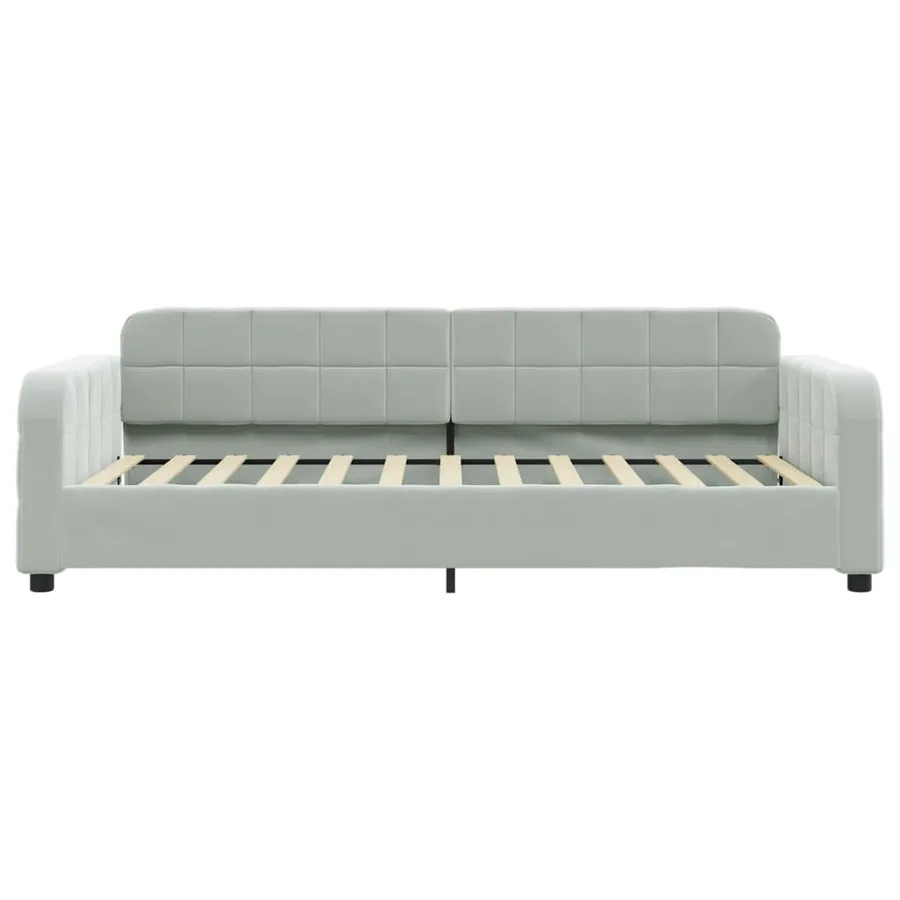 Lit de jour avec gigogne sans matelas gris clair 100x200 cm - 7