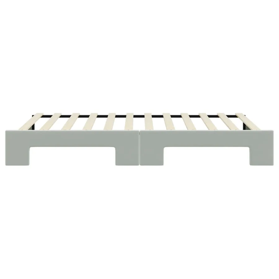 Lit de jour avec gigogne sans matelas gris clair 100x200 cm - 9