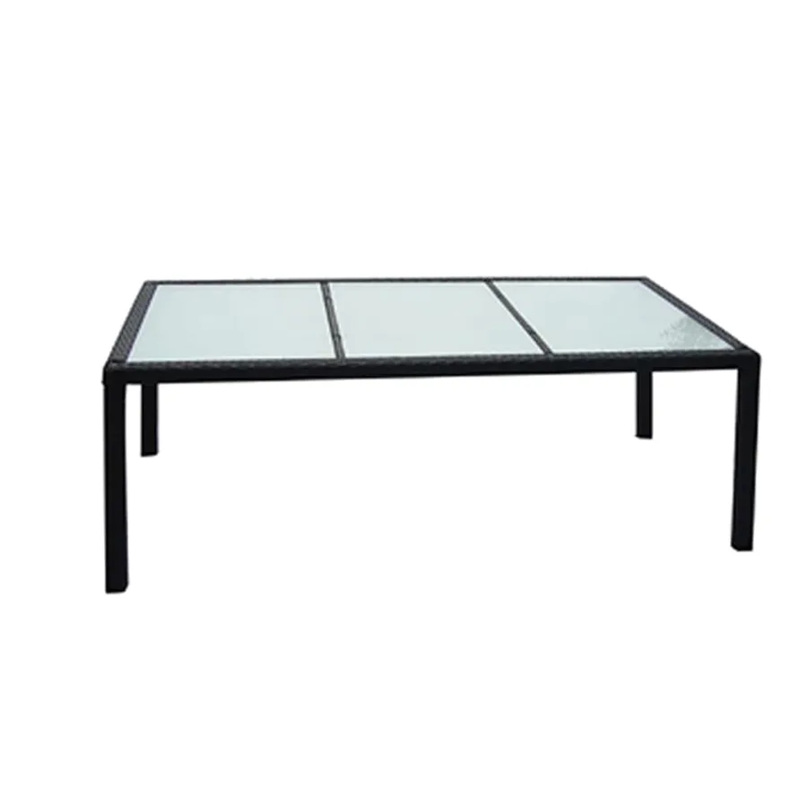 Ensemble à manger d'extérieur 9pcs coussins résine tressée noir - 3