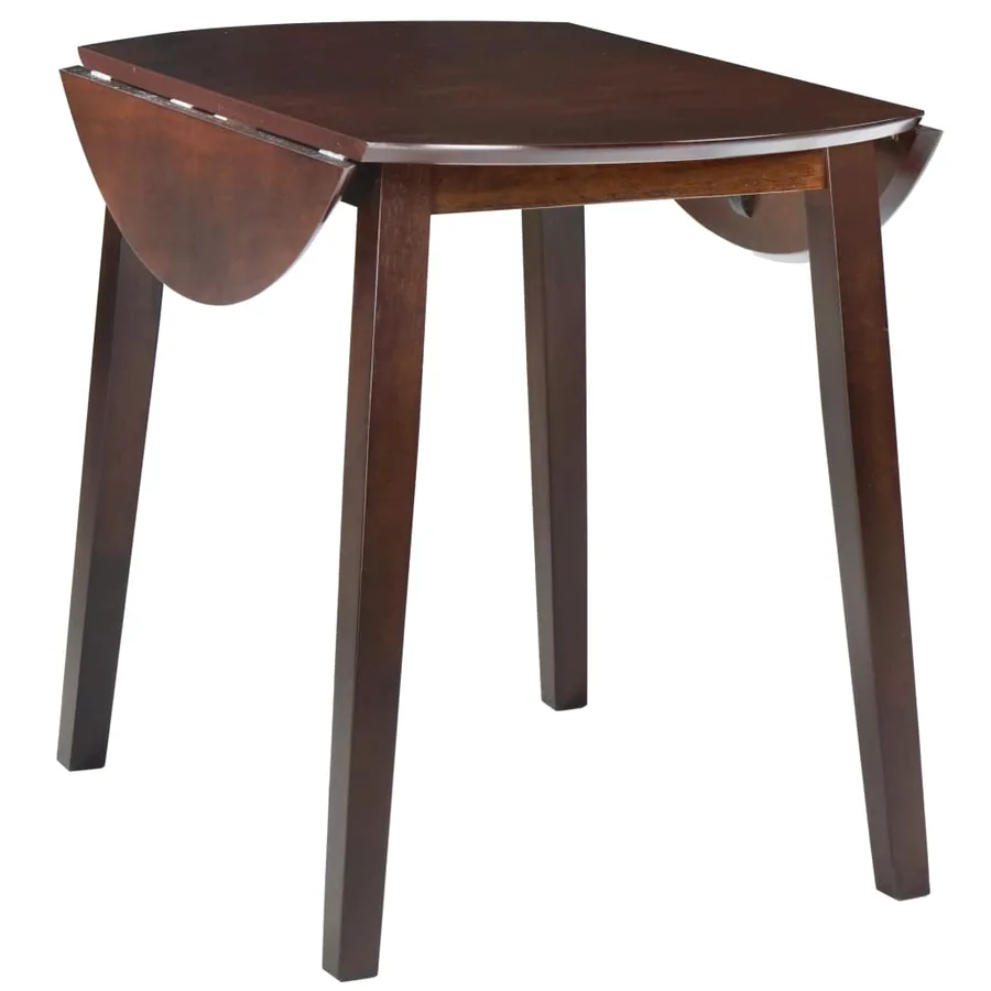 Table de salle à manger ronde à abattant MDF Marron - 2