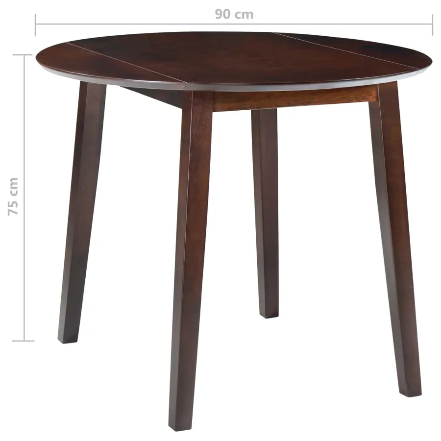 Table de salle à manger ronde à abattant MDF Marron - 6