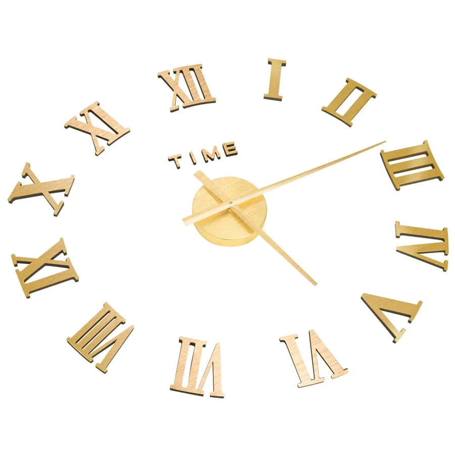 Horloge murale 3D Design moderne Doré 100 cm XXL - 3
