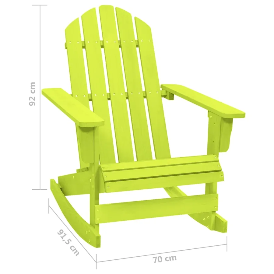 Chaise à bascule de jardin Adirondack bois de sapin massif vert - 6