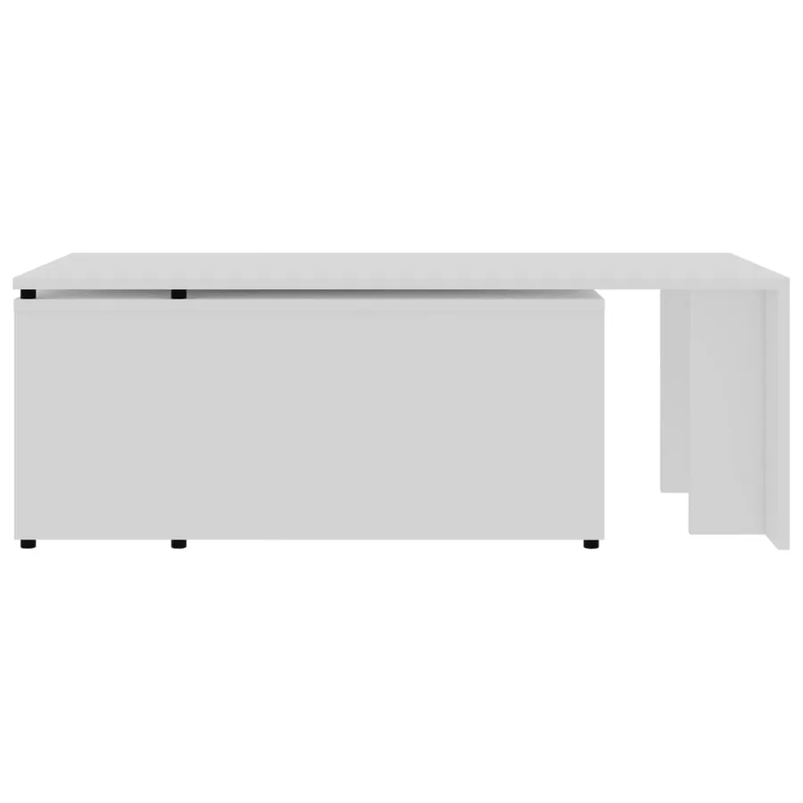 Table basse Blanc 150x50x35 cm Bois d'ingénierie - 7