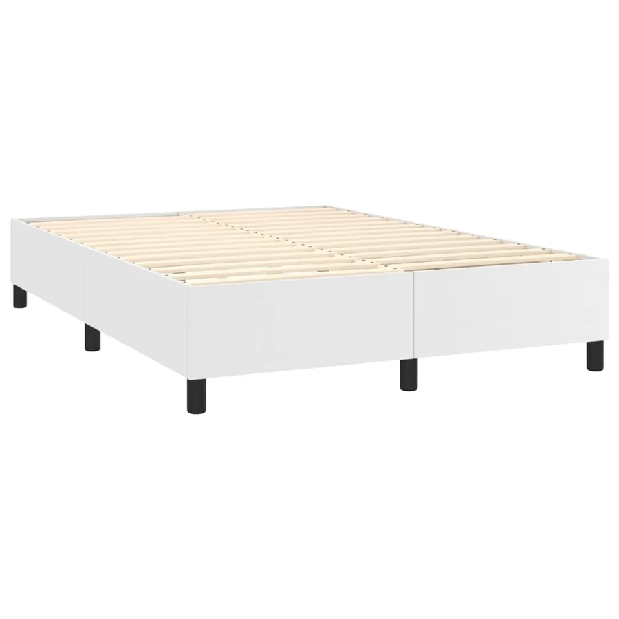 Sommier à lattes de lit avec matelas et LED Blanc 140x190 cm - 5