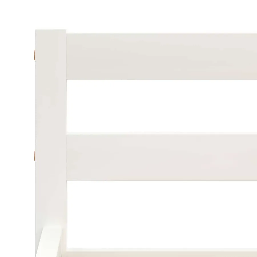 Cadre de lit sans matelas blanc bois de pin massif 160x200 cm - 5