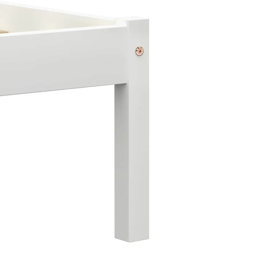 Cadre de lit sans matelas blanc bois de pin massif 160x200 cm - 6