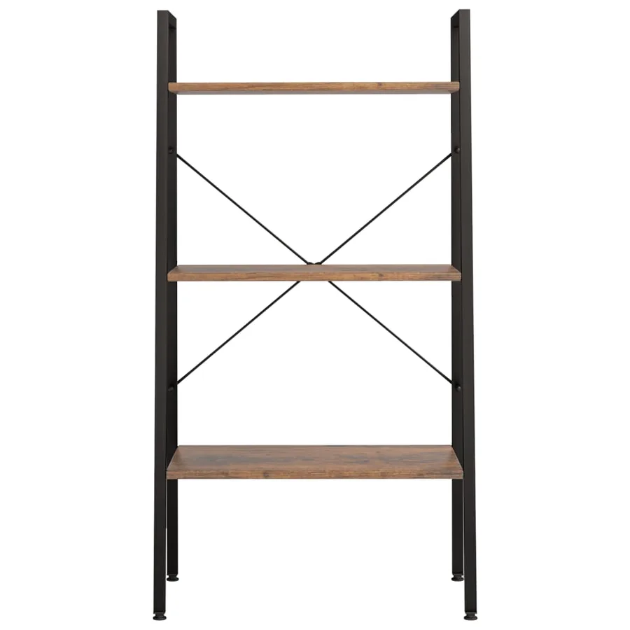 Étagère sur pied 3 niveaux Marron foncé et noir 56x35x108 cm - 3