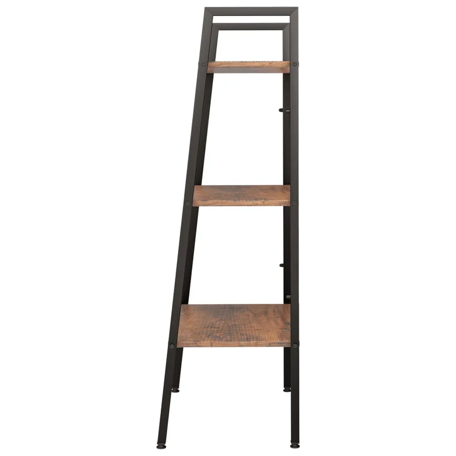 Étagère sur pied 3 niveaux Marron foncé et noir 56x35x108 cm - 4