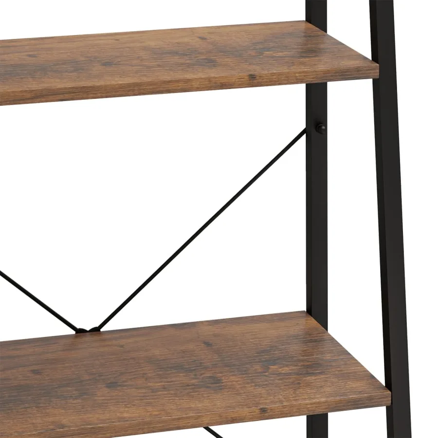 Étagère sur pied 3 niveaux Marron foncé et noir 56x35x108 cm - 6