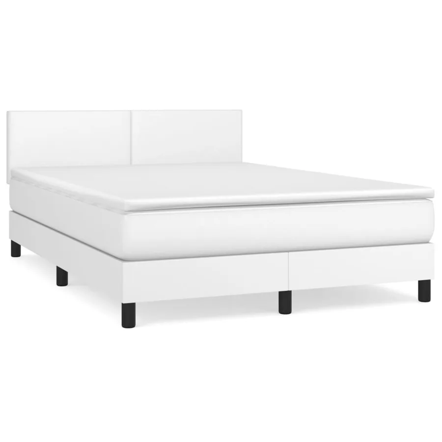 Sommier à lattes de lit avec matelas Blanc 140x200cm Similicuir - 2