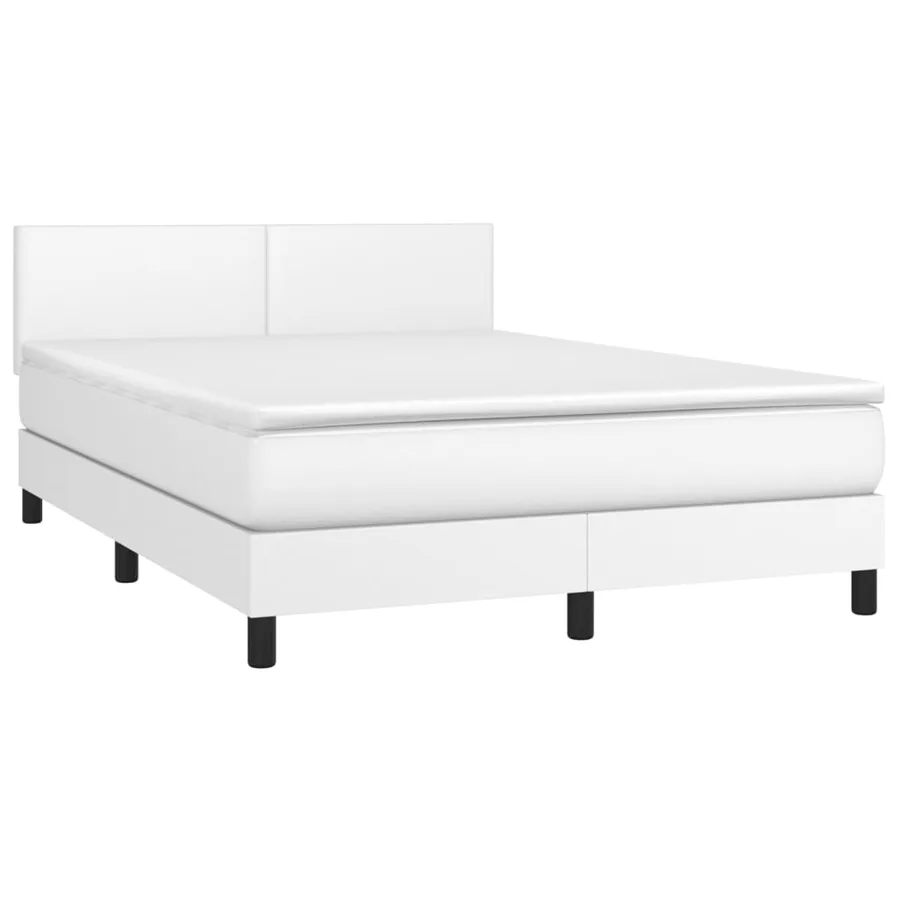 Sommier à lattes de lit avec matelas Blanc 140x200cm Similicuir - 3