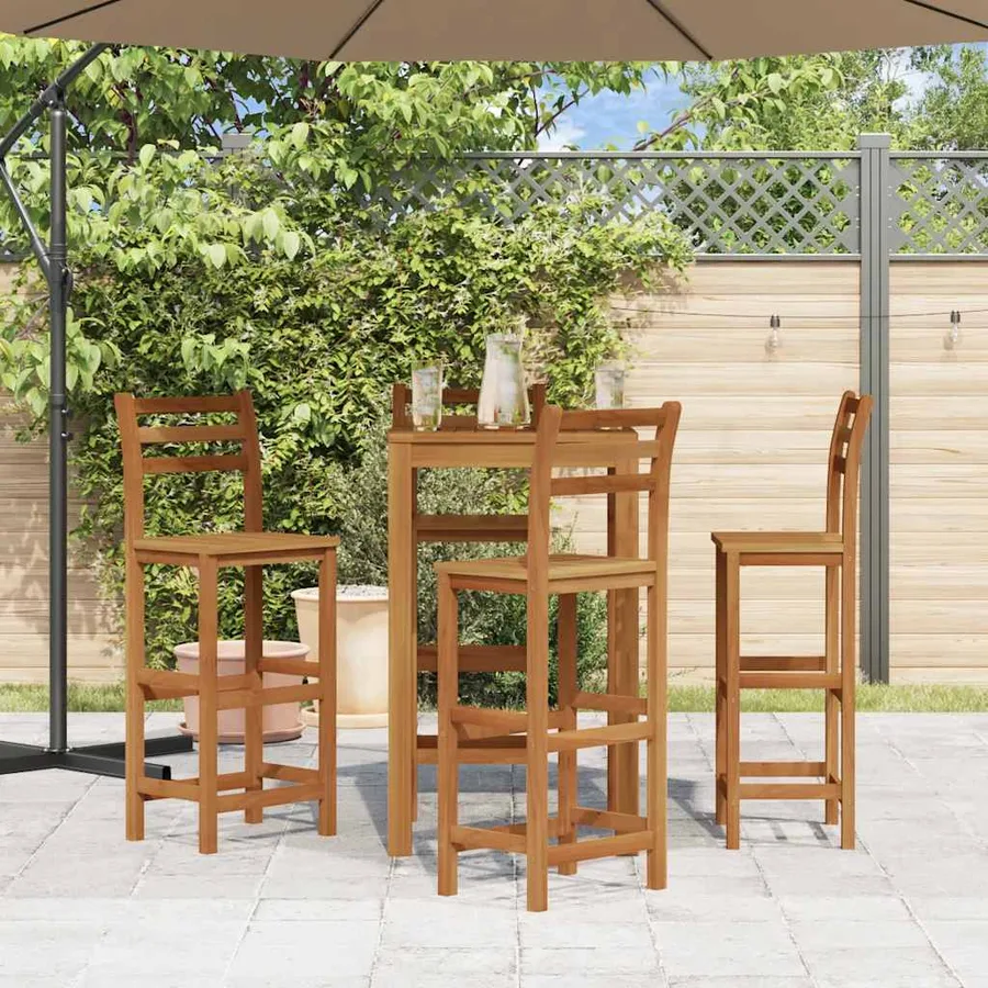 Tabourets de bar lot de 4 bois d'acacia solide - 3