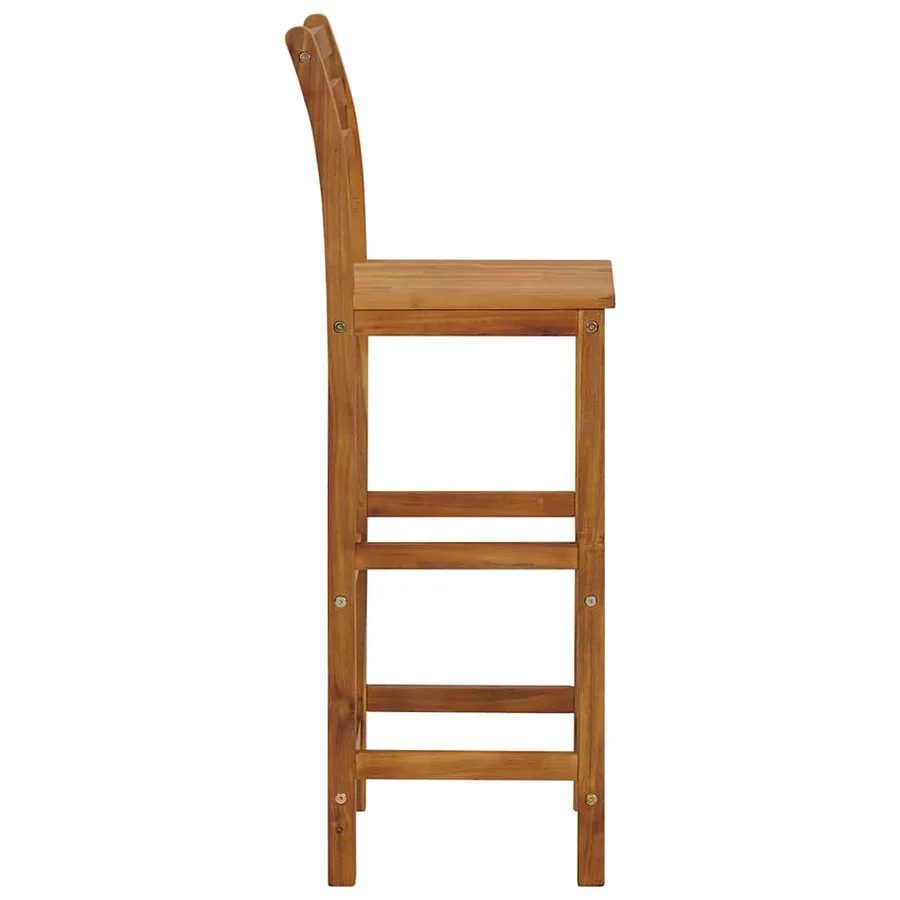 Tabourets de bar lot de 4 bois d'acacia solide - 6