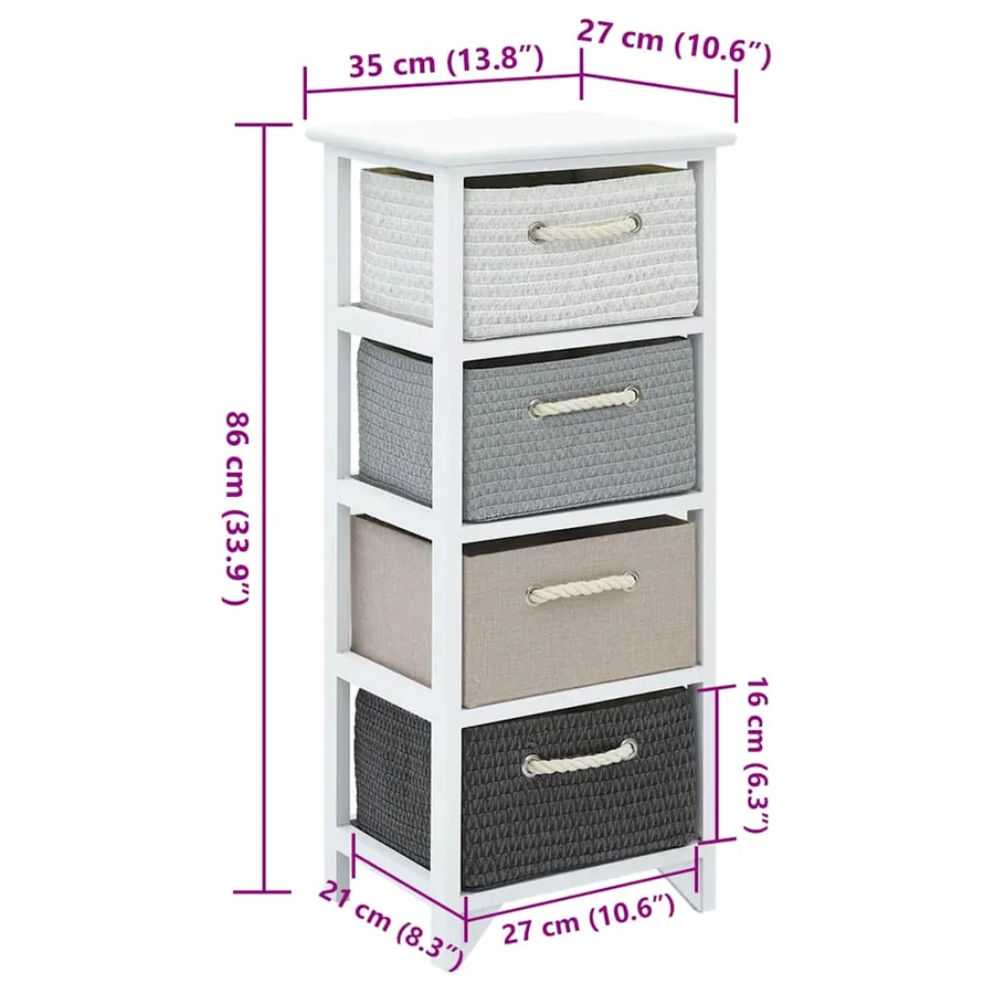 Armoire de rangement 4 tiroirs Bois - 8