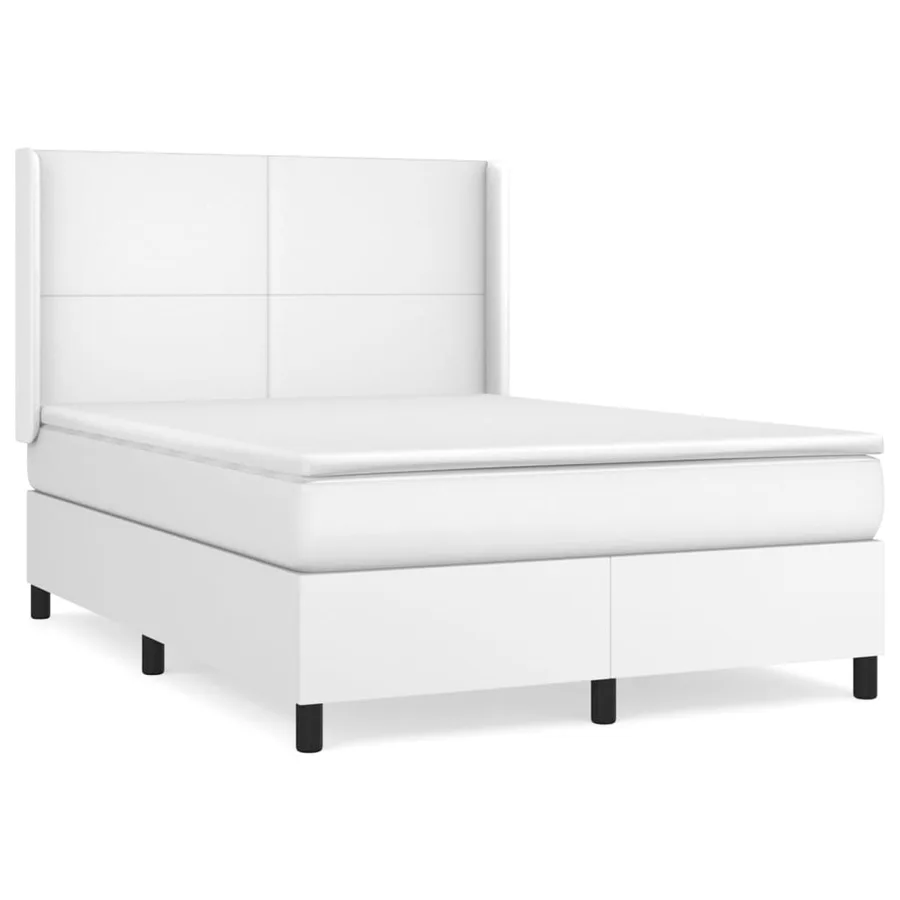Sommier à lattes de lit avec matelas Blanc 140x190cm Similicuir - 2