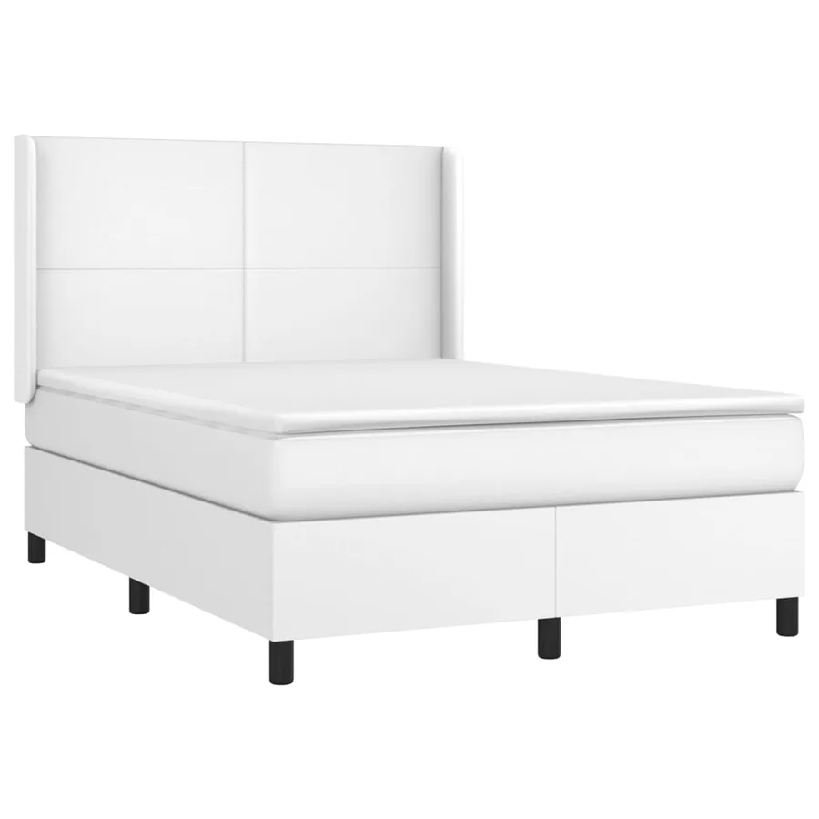 Sommier à lattes de lit avec matelas Blanc 140x190cm Similicuir - 3