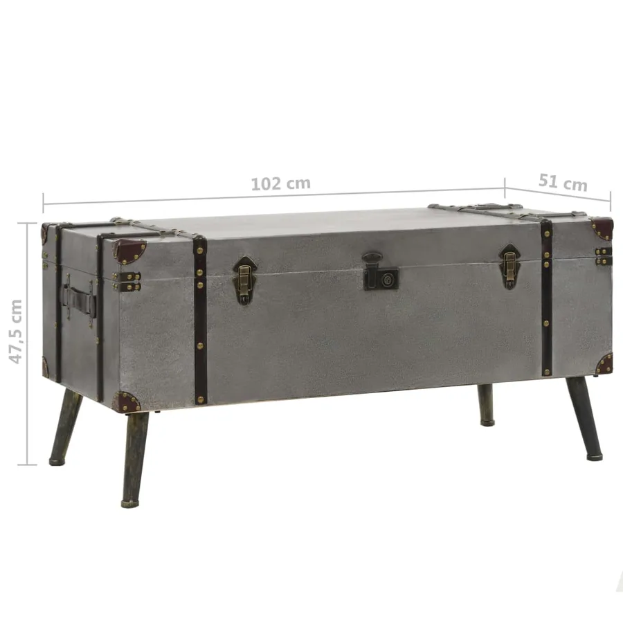 Table basse MDF et aluminium 102x51x47,5 cm - 10