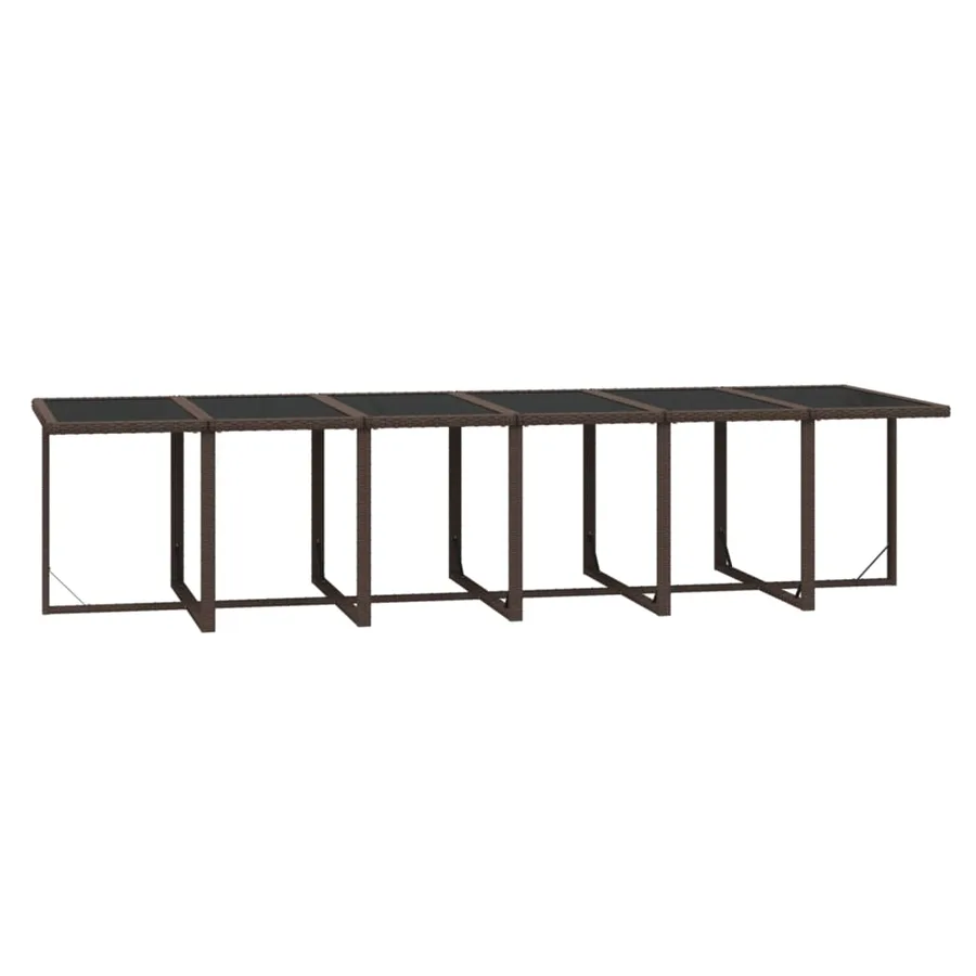 Ensemble à manger de jardin avec coussins 13 pcs Résine tressée - 7