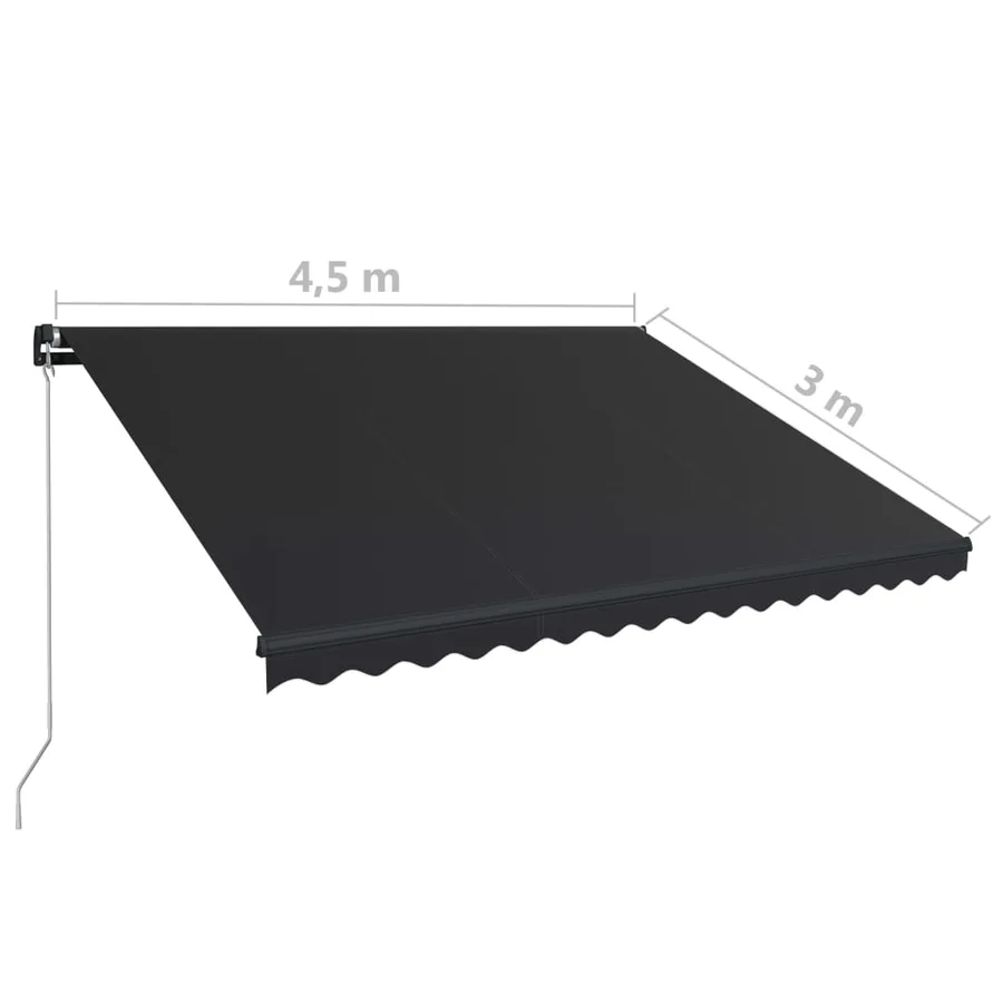Auvent manuel rétractable 450x300 cm Anthracite - 8