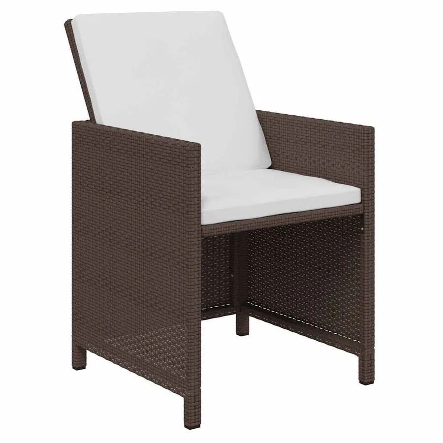 Ensemble à manger de jardin et coussins 17 pcs marron rotin - 5